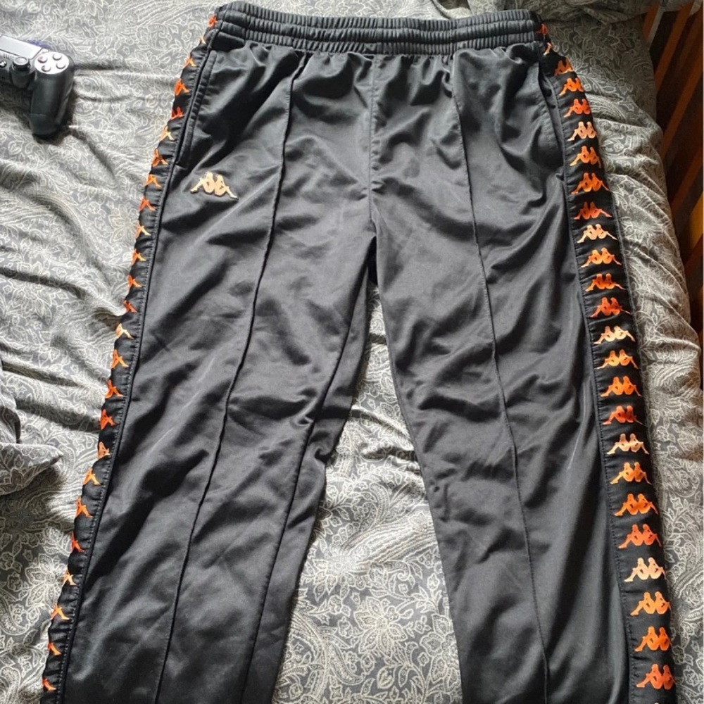 Black & Orange Kappa sweatpants